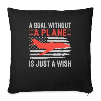 Capitaine pilote de ligne Jumbo Jet - Housse de coussin décorative 45 x 45 cm - noir - Devant