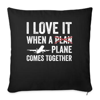Capitaine pilote de ligne Jumbo Jet - Housse de coussin décorative 45 x 45 cm - noir - Devant