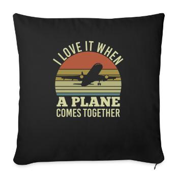 Captain Airline Pilot Jumbo Jet - Sofa pillowcase 17,3'' x 17,3'' (45 x 45 cm) - black - Front
