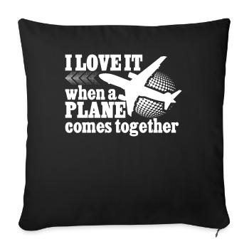Capitaine pilote de ligne Jumbo Jet - Housse de coussin décorative 45 x 45 cm - noir - Devant