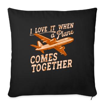Captain Airline Pilot Jumbo Jet - Sofa pillowcase 17,3'' x 17,3'' (45 x 45 cm) - black - Front