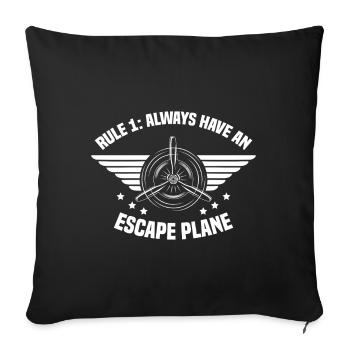 Pilote de ligne Capitaine d’avion d’évacuation Pilote - Housse de coussin décorative 45 x 45 cm - noir - Devant