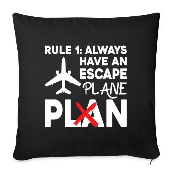 Pilote de ligne Pun Escape Pilote d’avion - Housse de coussin décorative 45 x 45 cm - noir - Devant