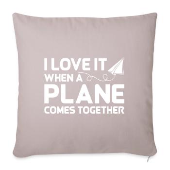 Pilote de ligne Pun Avion Aviation Pilote d’avion - Housse de coussin décorative 45 x 45 cm - taupe clair - Devant