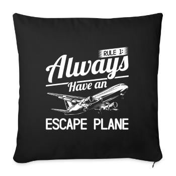 Pilote de ligne Pun Aviation Pilote d’avion - Housse de coussin décorative 45 x 45 cm - noir - Devant