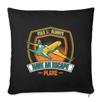 Le capitaine de ligne dit - Housse de coussin décorative 45 x 45 cm - noir - Devant