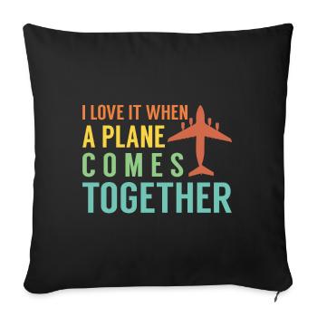 Airline Pilot Airplane Airline Flight - Sofa pillowcase 17,3'' x 17,3'' (45 x 45 cm) - black - Front