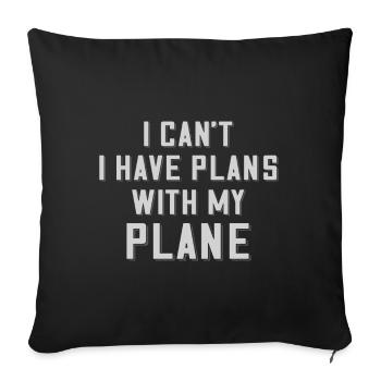 Pilote de ligne Pun Pilotes d’avion - Housse de coussin décorative 45 x 45 cm - noir - Devant