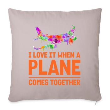 Airline Pilot Flugzeug Aircraft Pun - Sofakissenbezug 45 x 45 cm - helles Taupe - Vorne