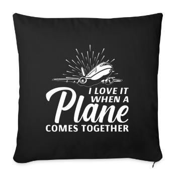 Pilote - Housse de coussin décorative 45 x 45 cm - noir - Devant