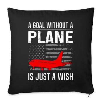 Quote from an airline pilot - Sofa pillowcase 17,3'' x 17,3'' (45 x 45 cm) - black - Front