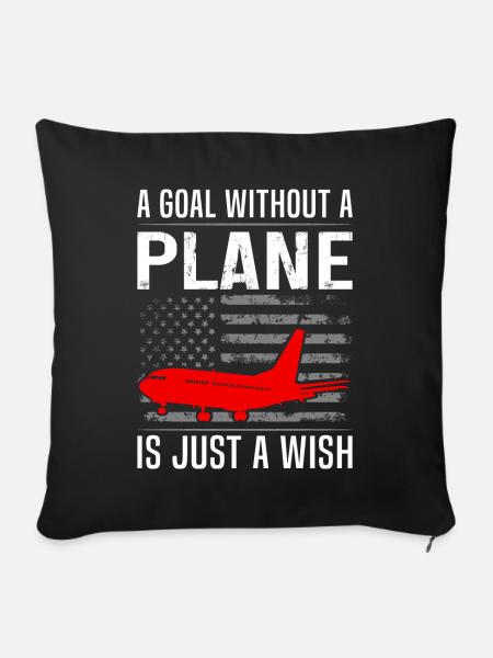 Zitat eines Airline-Piloten - Sofakissenbezug 45 x 45 cm - Schwarz