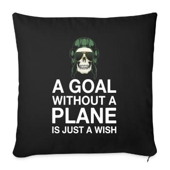 ZItat d’un pilote de ligne sans avion - Housse de coussin décorative 45 x 45 cm - noir - Devant