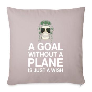 ZItat d’un pilote de ligne sans avion - Housse de coussin décorative 45 x 45 cm - taupe clair - Devant