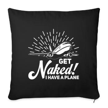 Devis de pilote de ligne J’ai un pilote d’avion - Housse de coussin décorative 45 x 45 cm - noir - Devant
