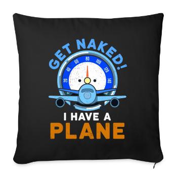 Devis de pilote de ligne J’ai un pilote d’avion - Housse de coussin décorative 45 x 45 cm - noir - Devant