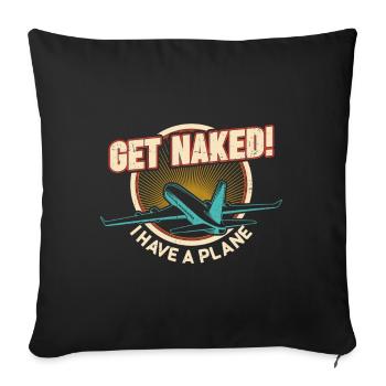 Devis de pilote de ligne J’ai un pilote d’avion - Housse de coussin décorative 45 x 45 cm - noir - Devant