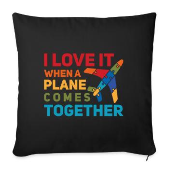 L’avion pilote de ligne se réunit Aircraft Pun - Housse de coussin décorative 45 x 45 cm - noir - Devant