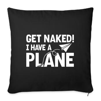 Devis de pilote de ligne J’ai un pilote d’avion - Housse de coussin décorative 45 x 45 cm - noir - Devant