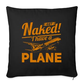 Devis de pilote de ligne J’ai un pilote d’avion - Housse de coussin décorative 45 x 45 cm - noir - Devant