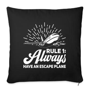 Pilote de ligne Pun Escape Pilote d’avion - Housse de coussin décorative 45 x 45 cm - noir - Devant