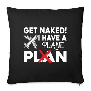 Devis de pilote de ligne J’ai un pilote d’avion - Housse de coussin décorative 45 x 45 cm - noir - Devant