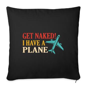 Devis de pilote de ligne J’ai un pilote d’avion - Housse de coussin décorative 45 x 45 cm - noir - Devant