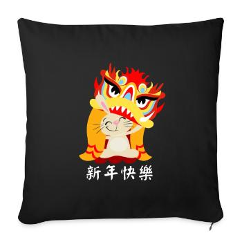 New Year's Eve Party Happy New Year 2023 - Sofa pillowcase 17,3'' x 17,3'' (45 x 45 cm) - black - Front