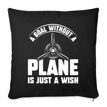 Pilote de ligne Une destination sans avion - Housse de coussin décorative 45 x 45 cm - noir - Devant