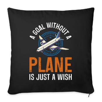 Pilote de ligne Une destination sans avion - Housse de coussin décorative 45 x 45 cm - noir - Devant