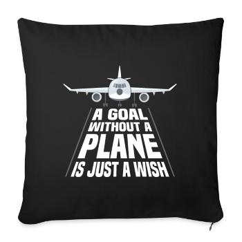 Pilote de ligne Une destination sans avion - Housse de coussin décorative 45 x 45 cm - noir - Devant