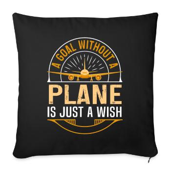 Pilote de ligne Une destination sans avion - Housse de coussin décorative 45 x 45 cm - noir - Devant