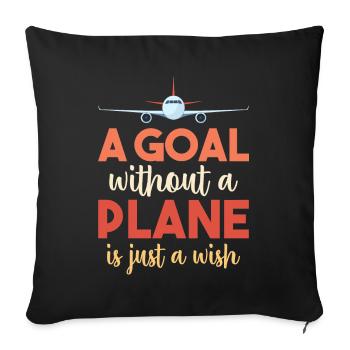 Pilote de ligne Une destination sans avion - Housse de coussin décorative 45 x 45 cm - noir - Devant