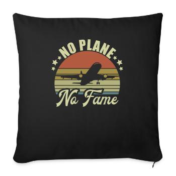 Jeu de mots d’aviation de pilote de ligne pour les pilotes de vol réguliers - Housse de coussin décorative 45 x 45 cm - noir - Devant