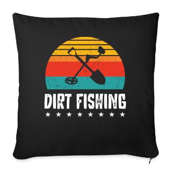 Metal detection, metal detector - Sofa pillowcase 17,3'' x 17,3'' (45 x 45 cm) - black - Front