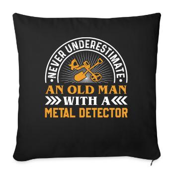 Metal detection, metal detector - Sofa pillowcase 17,3'' x 17,3'' (45 x 45 cm) - black - Front