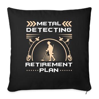 Metal detection, metal detector - Sofa pillowcase 17,3'' x 17,3'' (45 x 45 cm) - black - Front