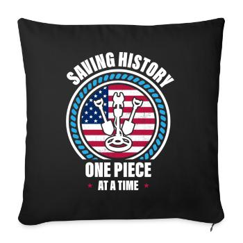 Metal detection, metal detector - Sofa pillowcase 17,3'' x 17,3'' (45 x 45 cm) - black - Front