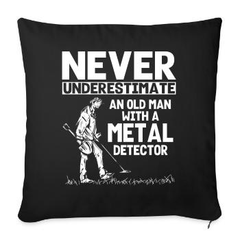 Metal detection, metal detector - Sofa pillowcase 17,3'' x 17,3'' (45 x 45 cm) - black - Front