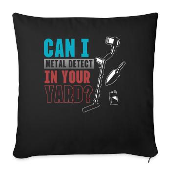 Metal detection, metal detector - Sofa pillowcase 17,3'' x 17,3'' (45 x 45 cm) - black - Front