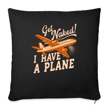 Airline Pilot Aviation Pun for a company pilot - Sofa pillowcase 17,3'' x 17,3'' (45 x 45 cm) - black - Front