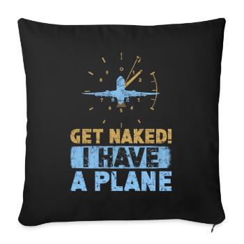 Jeu de mots d’aviation de pilote de ligne pour un pilote de compagnie - Housse de coussin décorative 45 x 45 cm - noir - Devant