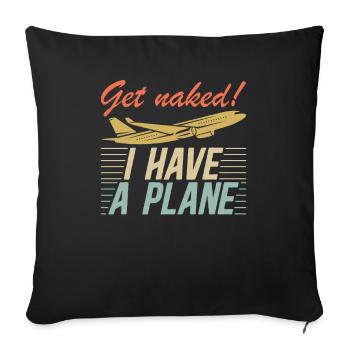 Wordplay on the subject of Airline Pilot Aviation for - Sofa pillowcase 17,3'' x 17,3'' (45 x 45 cm) - black - Front
