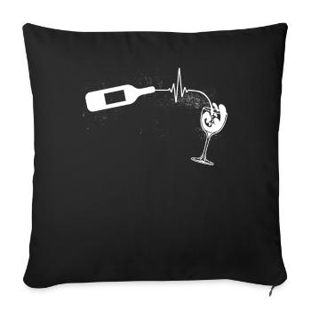 Amateurs de vin, buveurs de vin rouge - Housse de coussin décorative 45 x 45 cm - noir - Devant