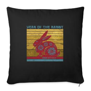 Fête du Nouvel An Bonne Année 2023 - Housse de coussin décorative 45 x 45 cm - noir - Devant