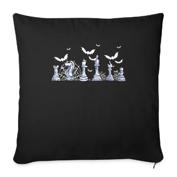 Chess pieces - Sofa pillowcase 17,3'' x 17,3'' (45 x 45 cm) - black - Front