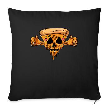 Pizza Scheibe - Sofakissenbezug 45 x 45 cm - Schwarz - Vorne