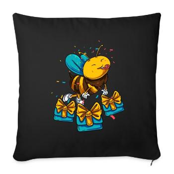 Bee Birthday - Sofa pillowcase 17,3'' x 17,3'' (45 x 45 cm) - black - Front