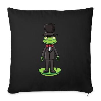 Grenouille Groom - Housse de coussin décorative 45 x 45 cm - noir - Devant