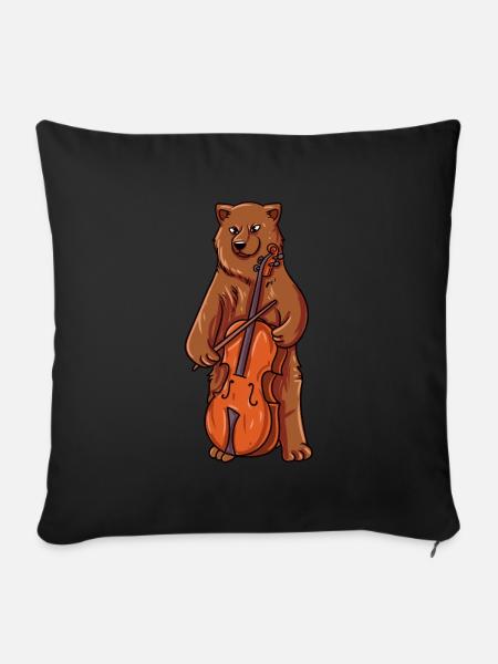 Cello spielen - Sofakissenbezug 45 x 45 cm - Schwarz